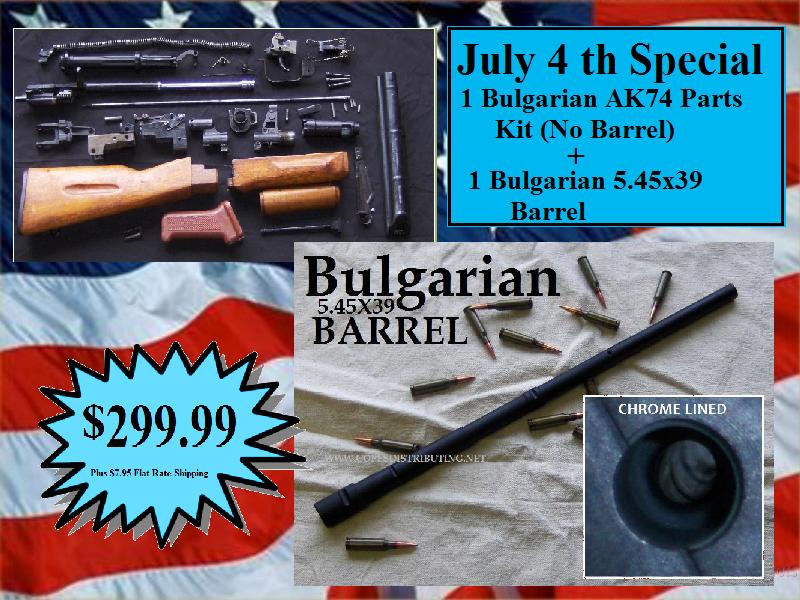 COMBO DEAL BULG. AK74 PARTS KIT AND 5.45X39 BARREL